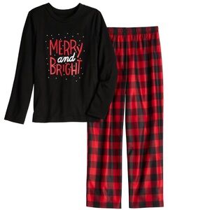 Jammies For Your Families Merry & Bright Buffalo Plaid 2-pc Pajama Set NEW 4T